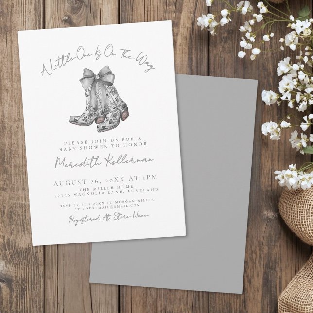 Invitation Baby Shower Campagnard au Thème Arc et Flèche (Country Bow Baby Shower Invitation)