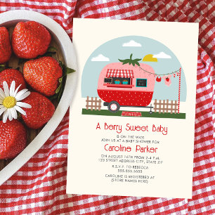 Invitation Baby shower Camper Berry Sweet Strawberry Market