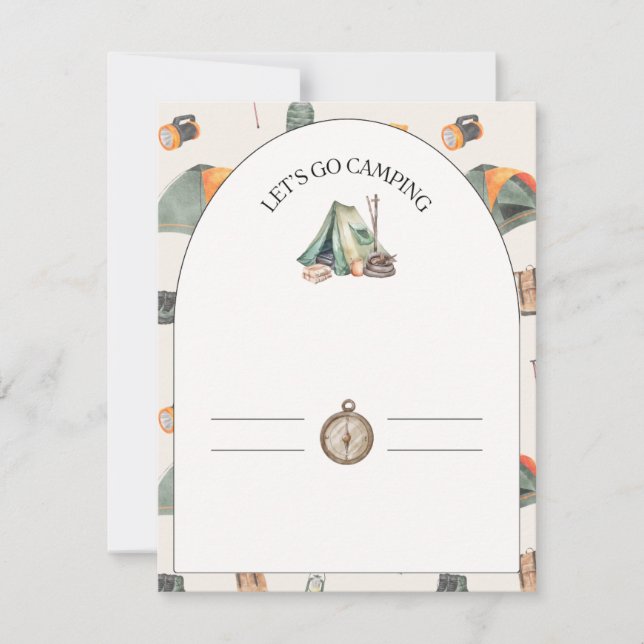 invitation baby shower camping, anniversaire de en (Devant)