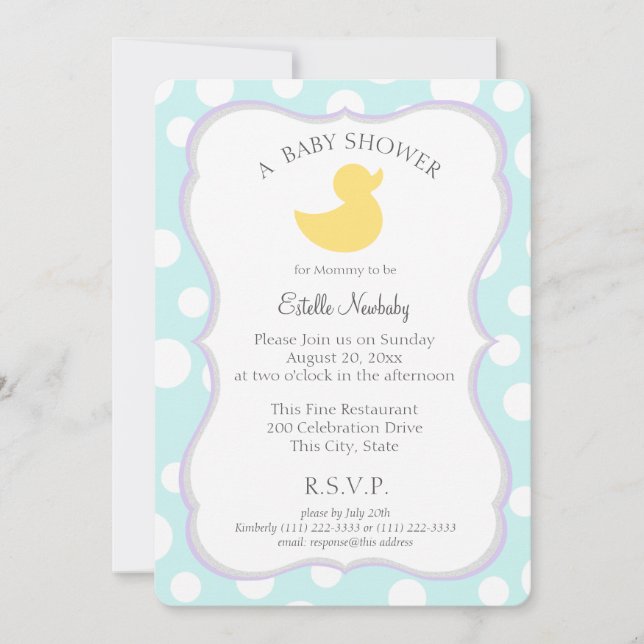 Invitation Baby shower canard (Devant)