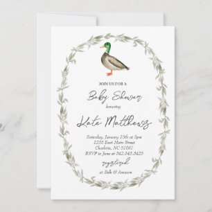 Invitation baby shower canard