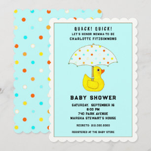Invitation Baby Shower Canard Avec Parapluie