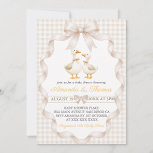 Invitation Baby-Shower Canard Gingham