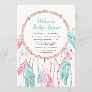 invitation baby shower   Capteur de rêve garçon ou