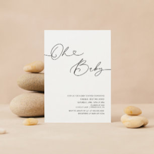 Invitation Baby shower cardiaque minimaliste manuscrit Inv In