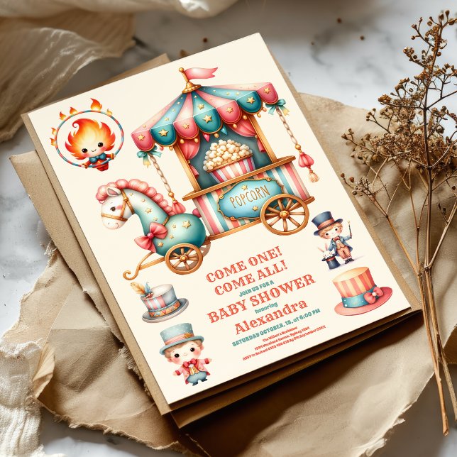 Invitation Baby shower Carnaval (Créateur téléchargé)