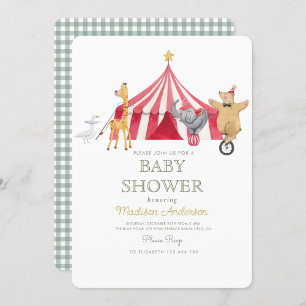 Invitation Baby shower Carnaval Carousel Circus