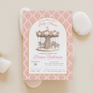 Invitation Baby shower Carousel vintage