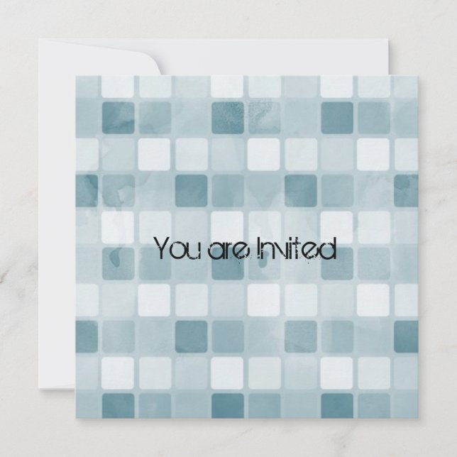 Invitation Baby shower Carré bleu (Devant)