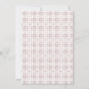 Invitation Baby Shower carreaux bouton rose
