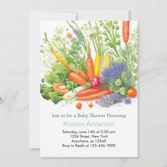 Invitation Baby shower Carrot Dreams (Devant)