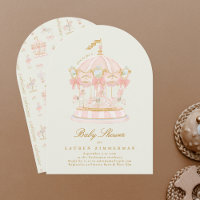 Baby shower Carrousel Fille Fairytale Bows Sage Ar