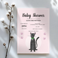 Baby shower Cartoon de chat Tabby rose mignonne po