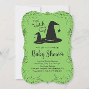 Invitation Baby shower Casquette sorcière Halloween