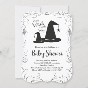 Invitation Baby shower Casquette sorcière Halloween