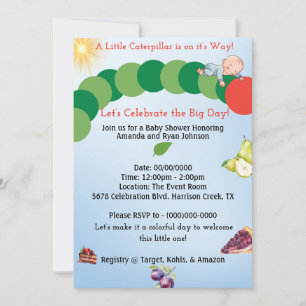 Invitation Baby shower Caterpillar