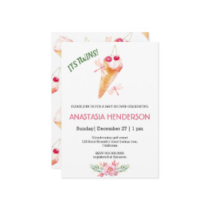 Invitation baby shower. Ce sont des jumeaux ! Invi