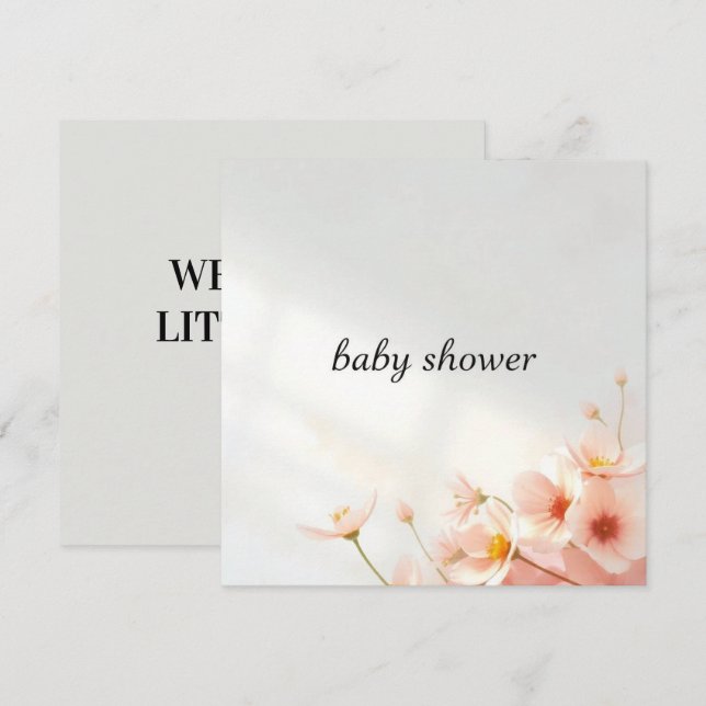 Invitation Baby Shower – Célébration d'un petit miracle (Devant / Derrière)