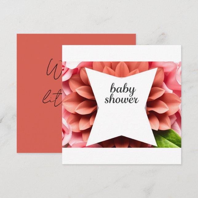 Invitation Baby Shower – Célébration d'un petit miracle (Devant / Derrière)