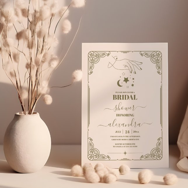 Invitation Baby Shower Céleste Botanique Vintage  (Créateur téléchargé)