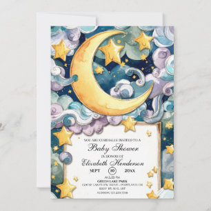Invitation Baby shower céleste Pastel personnalisé