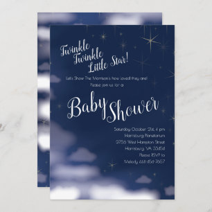 Invitation Baby shower céleste Twinkle Little Star