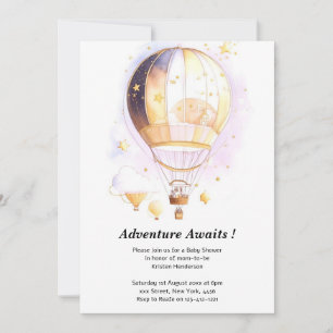 Invitation Baby shower Celestial Dreamland Hot Air Balloon
