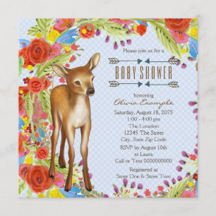 Invitation Baby Shower Cerf de Forêt