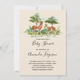 Invitation Baby shower cerf de la forêt