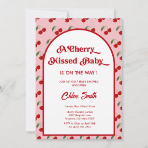 Invitation Baby Shower Cerise Baiser