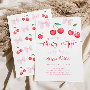 Invitation Baby shower cerisier de la coquette de la croupe r