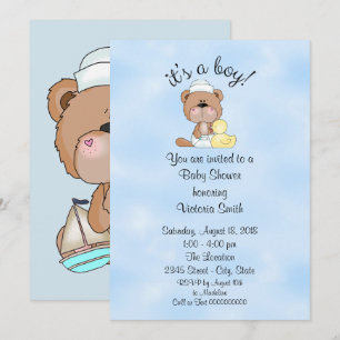 Invitation Baby shower C'est un garçon Teddy Bear