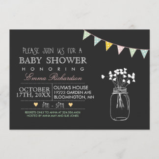 Invitation Baby shower Chalkboard moderne