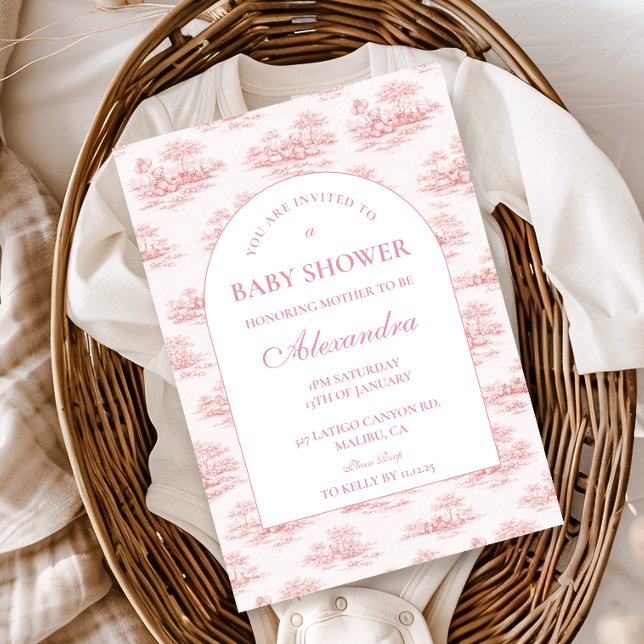 Invitation Baby-shower champêtre classique français (Créateur téléchargé)