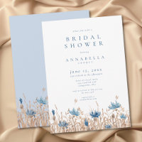 Baby Shower Champêtre Fleurs Bleues et Blé