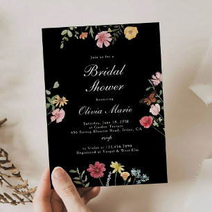 Invitation Baby Shower Champêtre Papillon et Fleurs des Champ