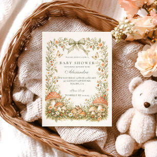 Invitation Baby Shower Champignon de Bois