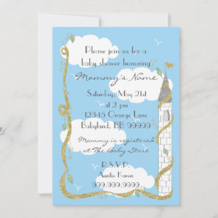 Invitation baby shower. Château Gold/Silver