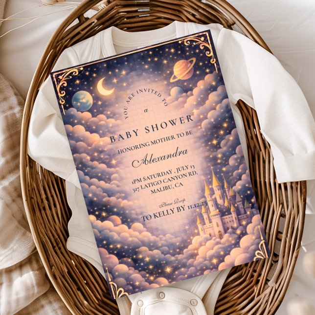 Invitation Baby Shower Château Spatial (Créateur téléchargé)