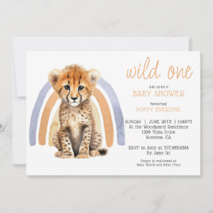 Invitation Baby shower Cheetah Bébé mignon