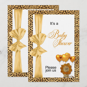 Invitation Baby shower Cheetah Imprimer Sexe Neutre