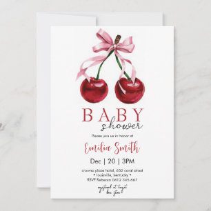 Invitation Baby shower Cherry Coquette