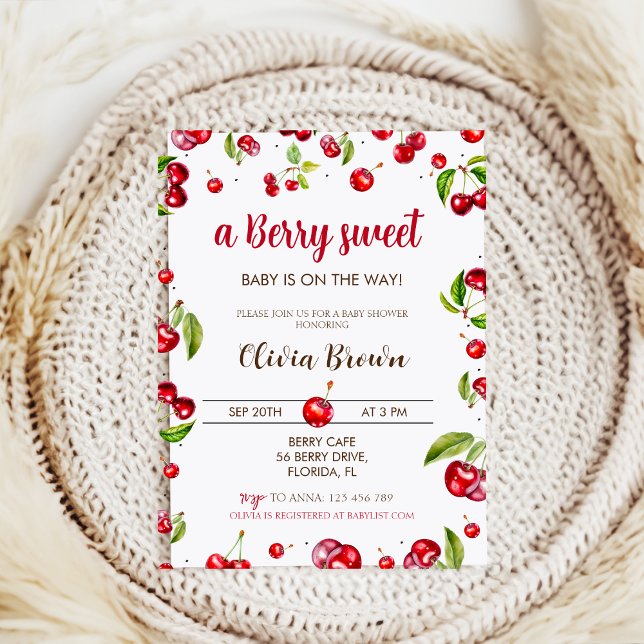Invitation Baby shower Cherry Heart (Créateur téléchargé)