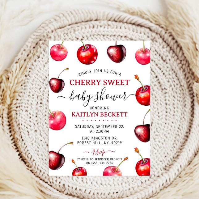 Invitation Baby shower Cherry Heart (Créateur téléchargé)