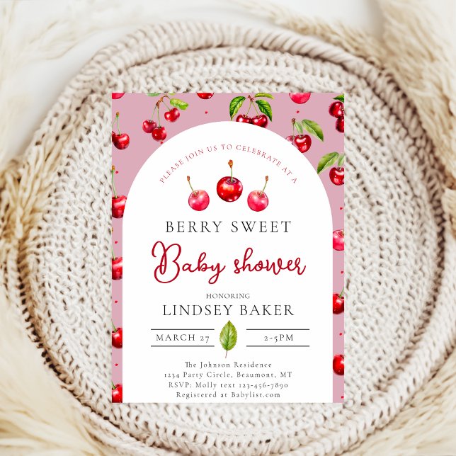 Invitation Baby shower Cherry Heart (Créateur téléchargé)