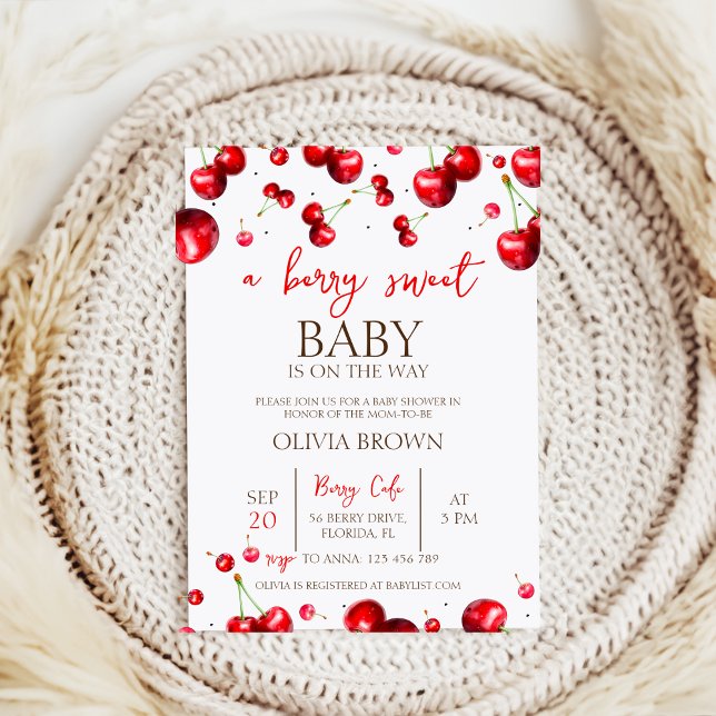 Invitation Baby shower Cherry Heart (Créateur téléchargé)