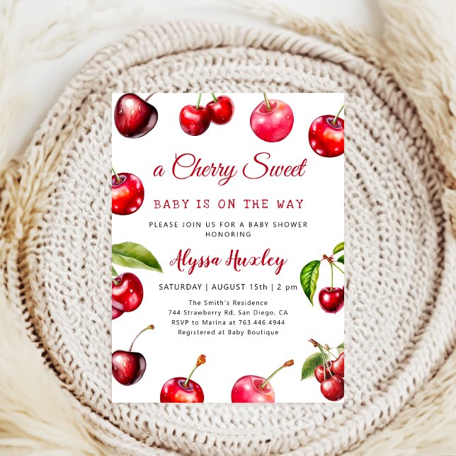 Invitation Baby shower Cherry Heart (Créateur téléchargé)