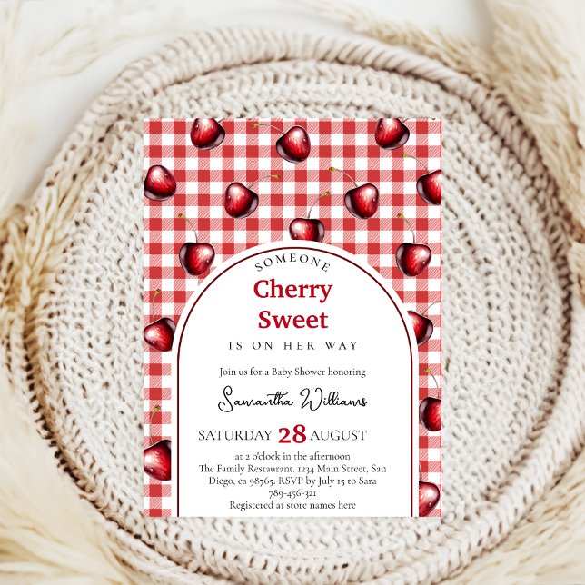 Invitation Baby shower Cherry Heart (Créateur téléchargé)