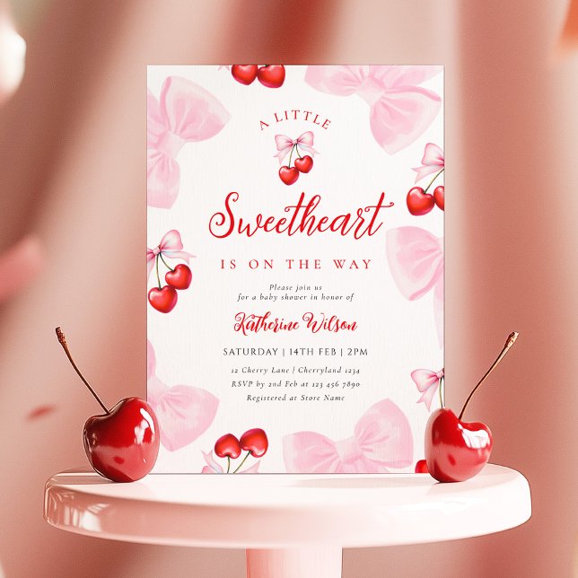 Invitation Baby shower Cherry Sweetheart (Créateur téléchargé)