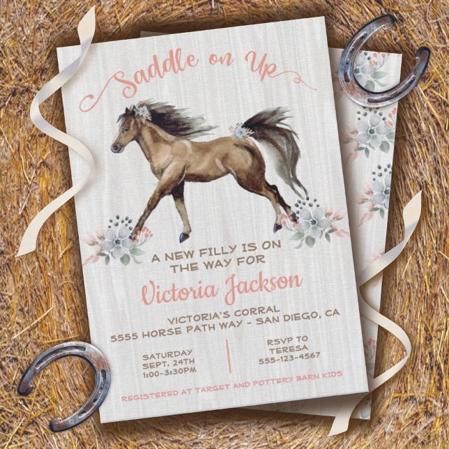 Invitation Baby Shower Cheval Bohème Poulain (Créateur téléchargé)